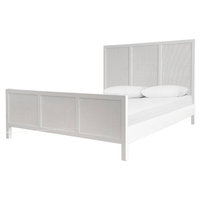 Santorini Hamptons Timber Queen Bed White - OWUT0016W