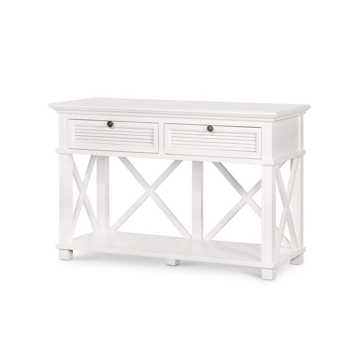 West Beach 2 Drawer Hamptons Console Table White - OWWB1014