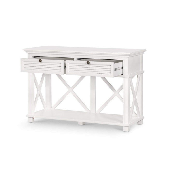 West Beach 2 Drawer Hamptons Console Table White - OWWB1014