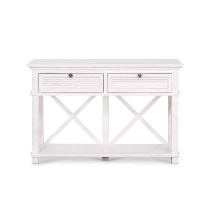 West Beach 2 Drawer Hamptons Console Table White - OWWB1014