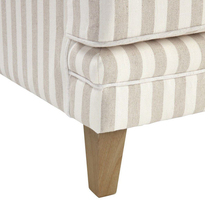 Bondi Hamptons 2 Seat Sofa Stripe With White Piping Natural - OWFL0227NS-2