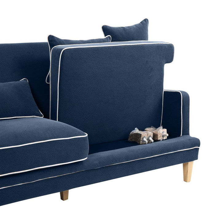 Bondi Hamptons 3 Seat Soft With White Piping Navy - OWFL0227NV-3