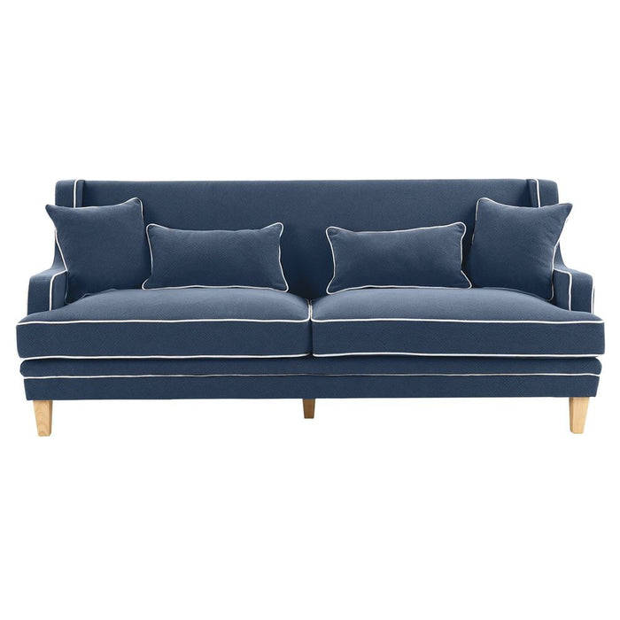 Bondi Hamptons 3 Seat Soft With White Piping Navy - OWFL0227NV-3