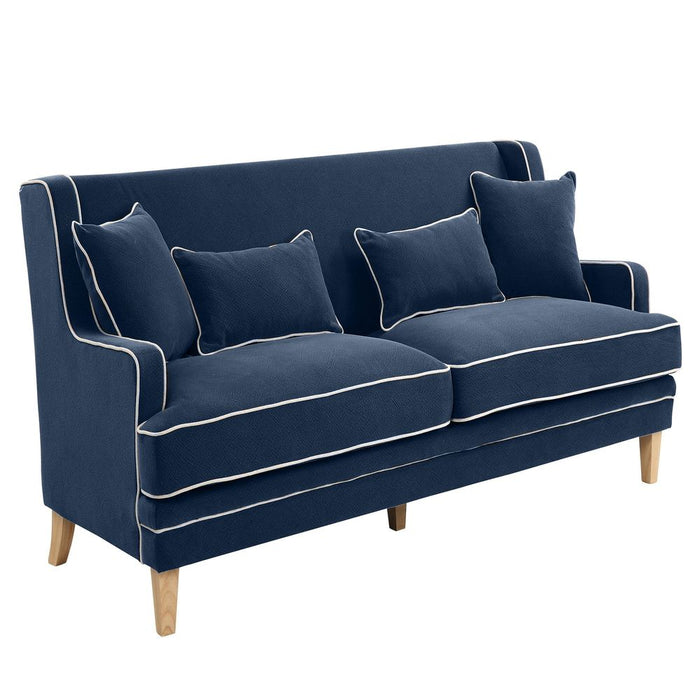 Bondi Hamptons 3 Seat Soft With White Piping Navy - OWFL0227NV-3