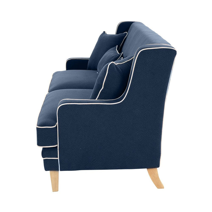 Bondi Hamptons 3 Seat Soft With White Piping Navy - OWFL0227NV-3