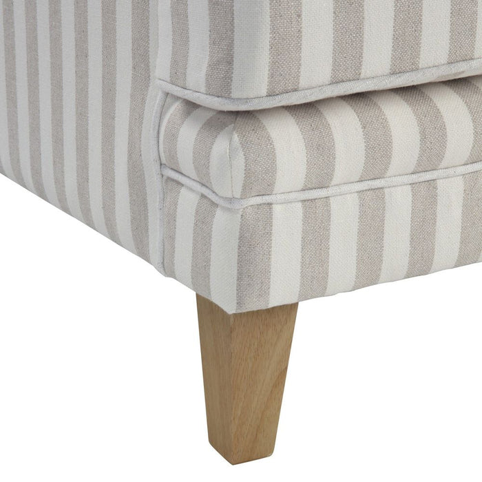 Bondi Hamptons 3 Seat Sofa Stripe With White Piping Natural - OWFL0227NS-3