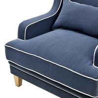 Bondi Hamptons Armchair White Piping Navy - OWFL0227NV-1