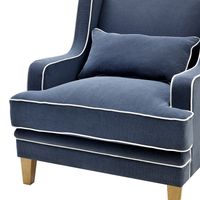 Bondi Hamptons Armchair White Piping Navy - OWFL0227NV-1