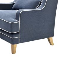 Bondi Hamptons Armchair White Piping Navy - OWFL0227NV-1