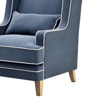 Bondi Hamptons Armchair White Piping Navy - OWFL0227NV-1