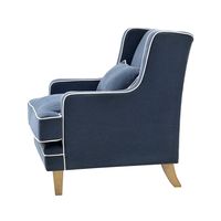 Bondi Hamptons Armchair White Piping Navy - OWFL0227NV-1