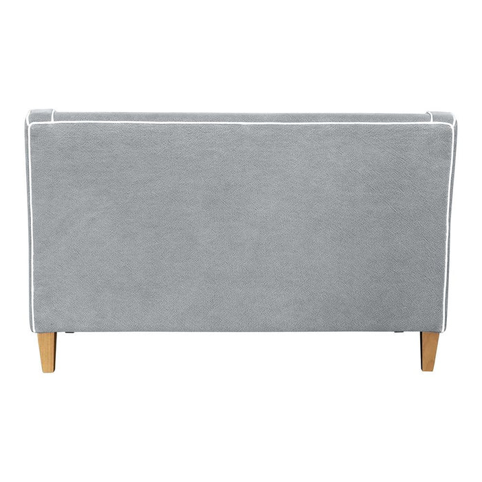 Bondi Hamptons 2 Seat Sofa With White Piping Grey - OWFL0227SB-2