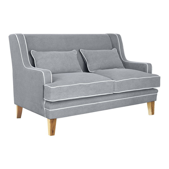 Bondi Hamptons 2 Seat Sofa With White Piping Grey - OWFL0227SB-2