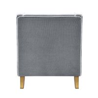 Bondi Hamptons Armchair White Piping Grey - OWFL0227SB-1