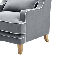 Bondi Hamptons Armchair White Piping Grey - OWFL0227SB-1