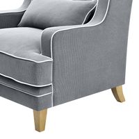 Bondi Hamptons Armchair White Piping Grey - OWFL0227SB-1