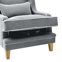 Bondi Hamptons Armchair White Piping Grey - OWFL0227SB-1