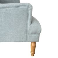 Bayside Hamptons Buttoned Armchair With Wooden Legs Green - OWFL0236MG