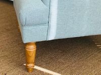 Bayside Hamptons Buttoned Armchair With Wooden Legs Green - OWFL0236MG