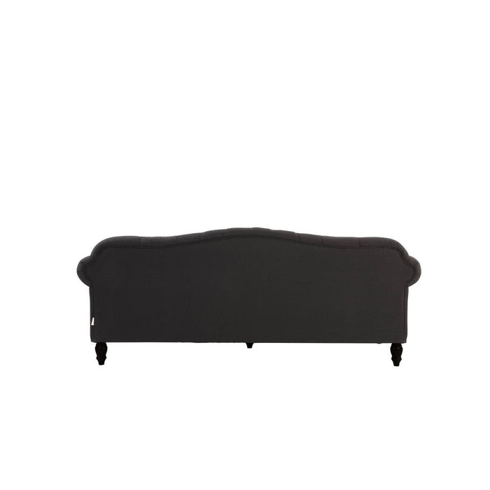 Vaucluse 3 Seat Hamptons Buttoned Sofa Linen Blend Beige - OWFL0246