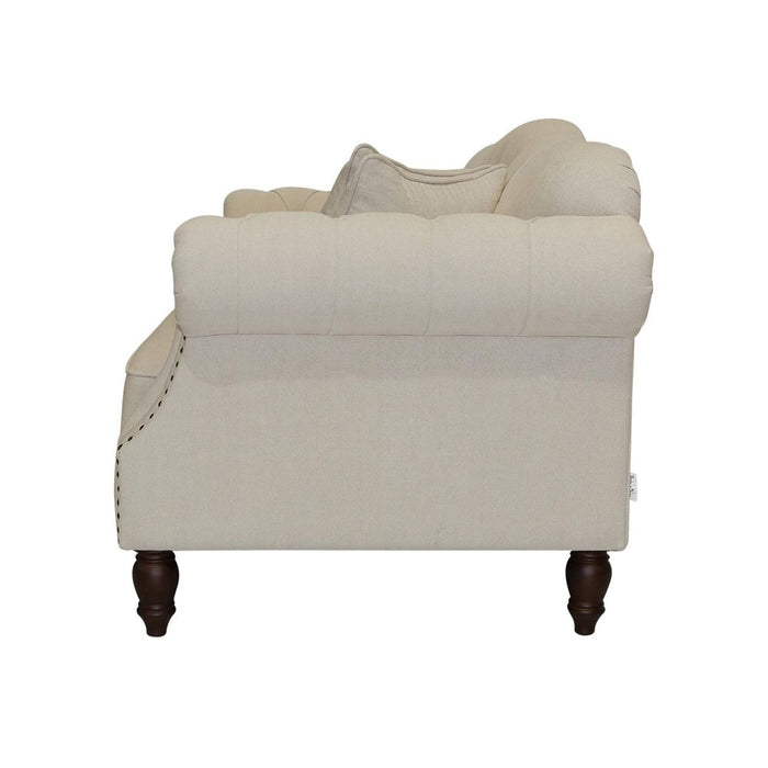 Vaucluse 2 Seat Hamptons Buttoned Sofa Linen Blend Beige - OWFL0246-2