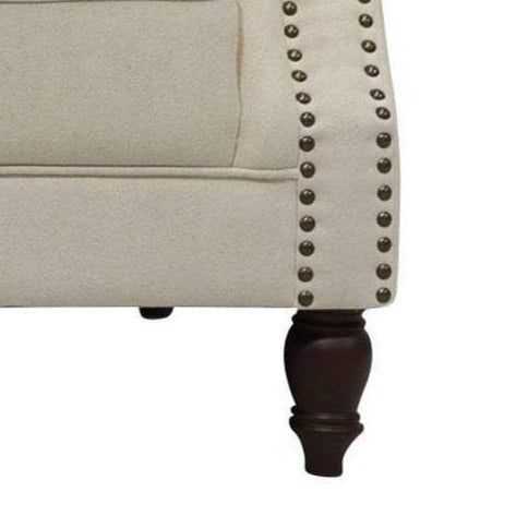 Vaucluse 2 Seat Hamptons Buttoned Sofa Linen Blend Beige - OWFL0246-2