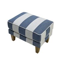 Bondi Hamptons Ottoman Denim and Cream Stripe Blue - OWFL0251DS