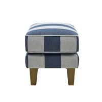 Bondi Hamptons Ottoman Denim and Cream Stripe Blue - OWFL0251DS