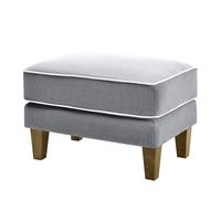 Bondi Hamptons Ottoman White Piping Grey - OWFL0251SB