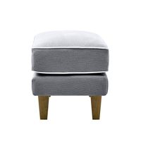 Bondi Hamptons Ottoman White Piping Grey - OWFL0251SB