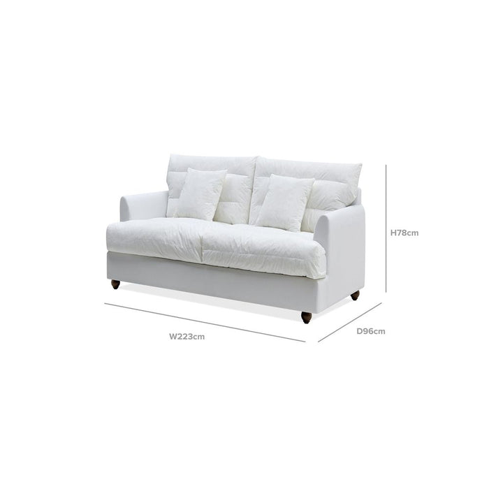 Byron 3 Seat Naked Sofa Base & Cushion Inserts White - OWFL0301BASE3