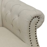 Vaucluse Buttoned Armchair Beige - OWFL0246-1
