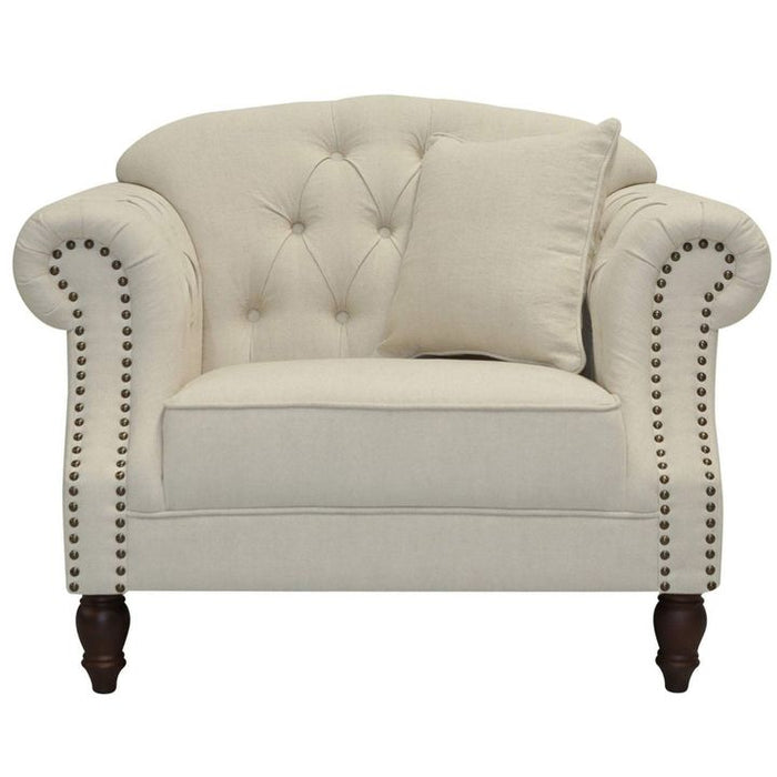 Vaucluse Buttoned Armchair Beige - OWFL0246-1
