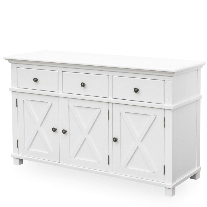 Sorrento 3 Door Hamptons Buffet White - OWFV0011