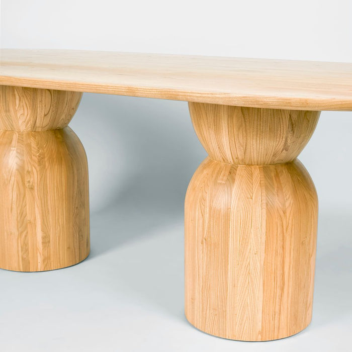 Olive Oval Sungkai Wood Dining Table Top Natural - MRDFUR0116