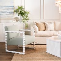Bobbin Oak Chair Seafoam White - FUR0163