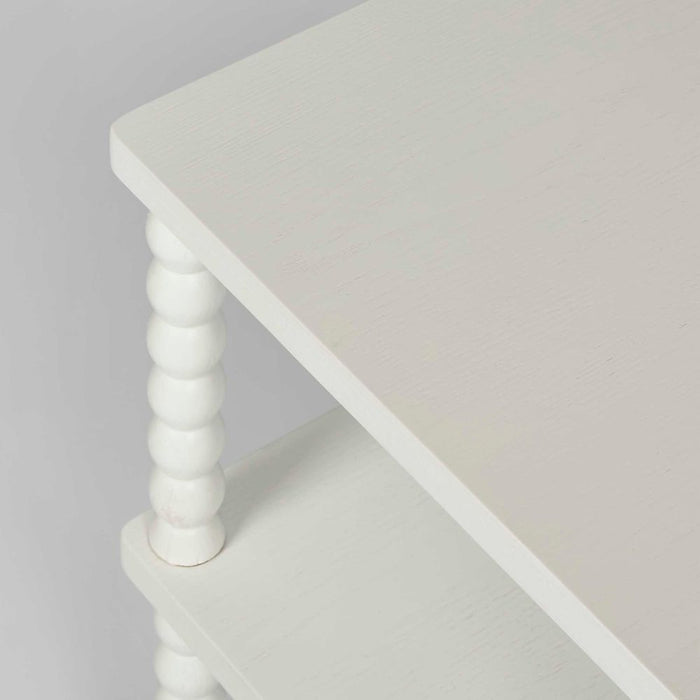 Bobbin Oak Wood Coffee & Side Table White - FUR0166