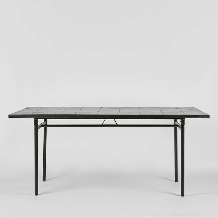 Sheffield Iron Outdoor Tiled Dining Table Black - FUR0172