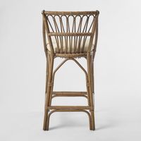 Cayman Hamptons Bar Stool Cream Cushion & Footrest Off White - OWEJ0009C