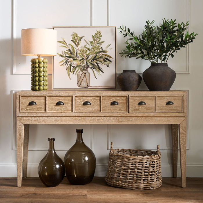 Columbus Oak 6 Drawer Console Hall Table Natural - FUR0126