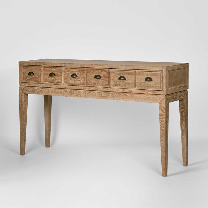 Columbus Oak 6 Drawer Console Hall Table Natural - FUR0126