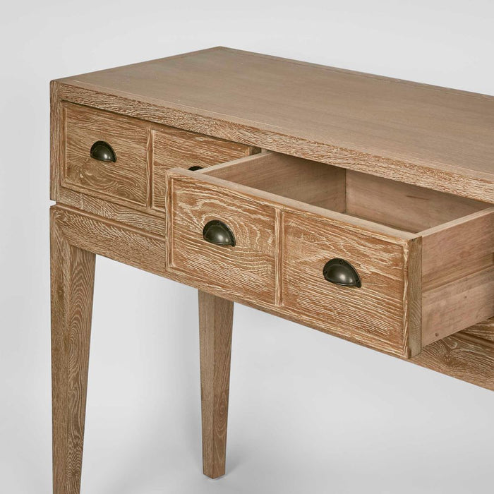 Columbus Oak 6 Drawer Console Hall Table Natural - FUR0126