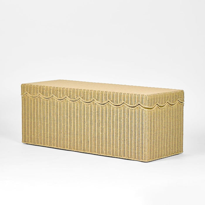 Belle Rattan Outdoor Under Cover Storage Bench Natural - FUR0140