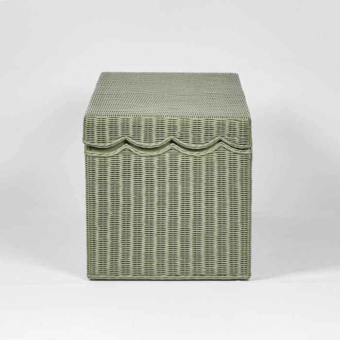 Belle Rattan Outdoor Under Cover Storage Bench Green - FUR0139