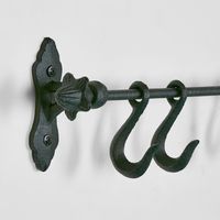 Provence Wall Rack With Black Hooks Natural - DA0253