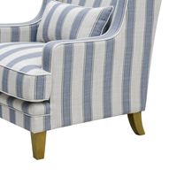 Bondi Hamptons Armchair Stripe Sky With Piping Blue - OWFL0227BS-1