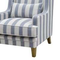 Bondi Hamptons Armchair Stripe Sky With Piping Blue - OWFL0227BS-1