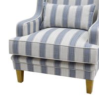 Bondi Hamptons Armchair Stripe Sky With Piping Blue - OWFL0227BS-1