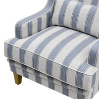 Bondi Hamptons Armchair Stripe Sky With Piping Blue - OWFL0227BS-1