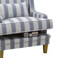 Bondi Hamptons Armchair Stripe Sky With Piping Blue - OWFL0227BS-1